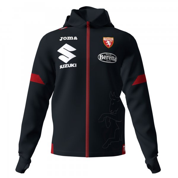 TRAINING HOODIED SWEATSHIRT ZIPPER TORINO BLACK