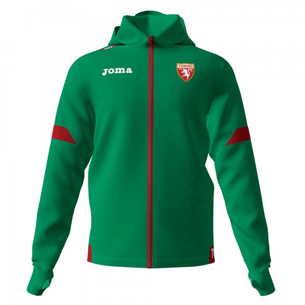 TRAINING HOODIED SWEATSHIRT ZIPPER TORINO GREEN