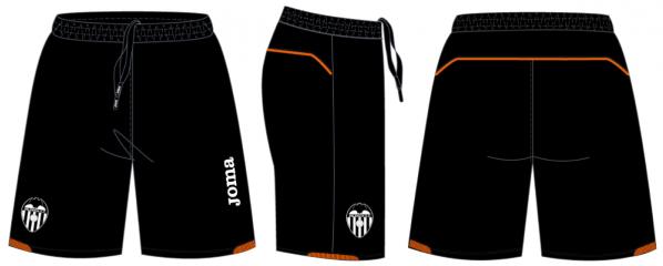 VALENCIA TRAINING SHORT BLACK WITHOUT POCKETS