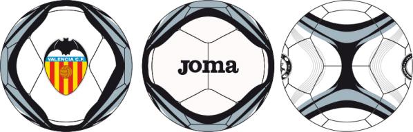 VALENCIA SOCCER BALL WHITE-BLACK-SILVER