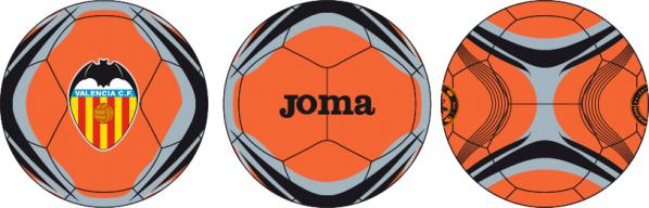 VALENCIA SOCCER BALL ORANGE-BLACK-SILVER