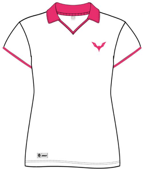 VALENCIA WOMAN WHITE-FUCSIA S/S POLO