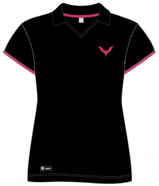 VALENCIA WOMAN BLACK-FUCSIA S/S POLO