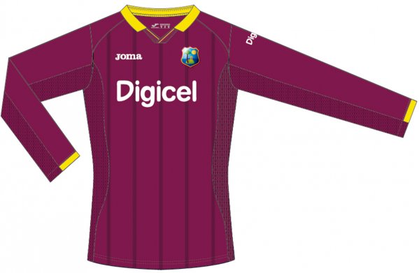 T-SHIRT WEST INDIES BURGUNDY L/S (DIGICEL)